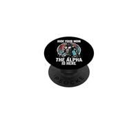 Hide Your Mom The Alpha is Here Wolf Male Werwolf Meme PopSockets Adhesive PopGrip