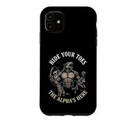 Hide Your Toes The Alpha's Here Funny Alpha Wolf Meme Cringe Case for iPhone 11