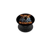Hide Your Toes The Alpha's Here Funny Alpha Wolf Meme Cringe PopSockets Adhesive PopGrip