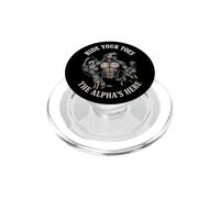 Hide Your Toes The Alpha's Here Funny Alpha Wolf Meme Cringe PopSockets PopGrip for MagSafe