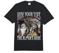 Hide Your Toes The Alpha's Here Funny Werewolf Meme Bootleg Comfort Colors Adult Heavyweight T-Shirt