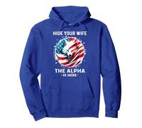 Hide Your Wife The Alpha Is Here American Alpha Wolf Meme Pullover Hoodie