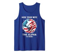 Hide Your Wife The Alpha Is Here American Alpha Wolf Meme Tank Top