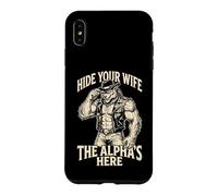 Hide Your Wife The Alpha Is Here Werewolf Meme Wolf Sigma Case for iPhone XS Max
