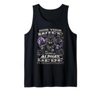 Hide Your Wife The Alpha is Here Werewolf Meme Wolf Sigma Tank Top
