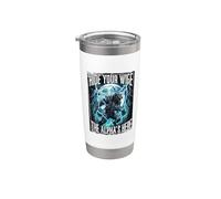 Hide Your Wife The Alpha's Here Blue Lightning Stainless Steel Insulated Tumbler
