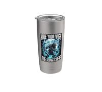 Hide Your Wife The Alpha's Here Blue Lightning Stainless Steel Insulated Tumbler