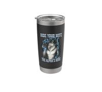 Hide Your Wife The Alpha's Here Blue Lightning Stainless Steel Insulated Tumbler