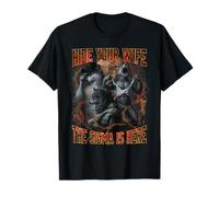 Hide Your Wife The Sigma is Here Wolf Male Werewolf Meme Men T-Shirt