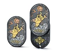 HIDEDC Buddha Hand Fidget Slider, Stainless Steel Zen Fidget Toys Adults with Coin Spinner, Home & Office Executive Desk Toy for Keep Focus & Anxiety/Stress Relief (Black)