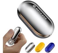 HIDEDC Mech Egg Fidget Slider, Metal Fidget Slider Push Egg EDC Fidget Toys Adult Sensory Toy Home Office Executive Desk Toys, Perfect for ADHD ADHD ADD Autism (Silver)