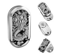 HIDEDC Rotation Fidget Slider, Metal Fidget Toys Adults Haptic Coin Infinite Rotation Push, EDC Fidget Toys Sensory Toy for Adults, Executive Desk Toy for Keep Focus & Stress Relief (Dragon)