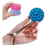HIDEDC Stress Ball for Adults - 3D Printed Hollow Squeeze Balls with Adjustable Wrist Strap, Hand Exercise Grip Strengthener for Office Stress & Anxiety Relief (Blue)