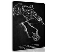 HIDEGRASS Gothic Edgar Allan Poe The Raven Poster, Gothic Decor Wall Decor Guest Wall Decor Art Tin Sign8*12 Inch
