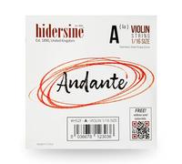 Hidersine Andante A String for Violin 1/16 size. Steel Rope Core string feels easy to play. Great tone and great value. Perfect for Students with sixteenth sized violins.