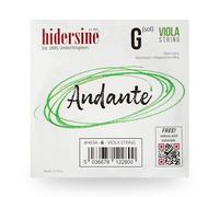 Hidersine Andante SINGLE G String for VIOLA. Steel Core, alloy string for longevity and ease of playing feel. Great tone and great value. Ideal for all Viola Students. SINGLE G String only.