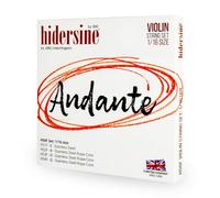 Hidersine Andante Violin Strings SET for 1/16 size. Steel Rope Core for easy playing feel. Great tone and Great Value. Ideal Student Strings for sixteenth sized Violins. 1 SET of 4 strings.