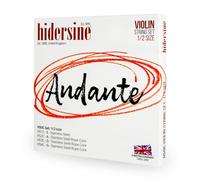 Hidersine Andante Violin Strings SET for 1/2 size. Steel Rope Core for easy playing feel. Great tone and Great Value. Ideal Student Strings for half size Violins. 1 SET of 4 strings.