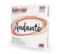 Hidersine Andante Violin Strings SET for 4/4 and 3/4 size. Steel Rope Core for easy playing feel. Great tone and Great Value. Ideal Student Strings for Violins. 1 SET of 4 strings.