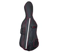 Hidersine CBC Series Padded Soft Cello Case - 1/2 Size - Padded Cello Case Bag with Accessory and Bow Pockets - Carry Straps for easy of use - Black/Red