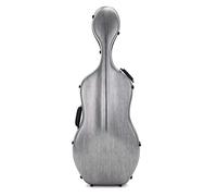 Hidersine Polycarbonate Cello Case Brushed Silver