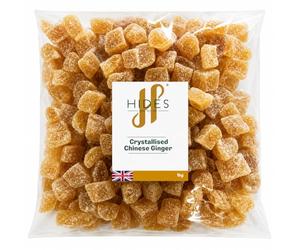 Hides Fine Foods - Crystallised Chinese Ginger 1kg - GMO Free - Suitable for Vegetarians - Great for Baking - Cookies - Biscuits - Cakes - Health Benefits