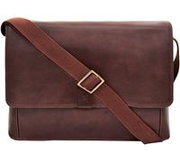 Hidesign Aiden Genuine Leather 15 Inch Laptop Shoulder Messenger Business Bag for Men & Women, Brown, L