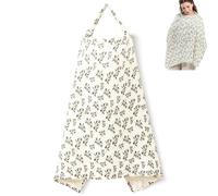 HIDETEX Breathable Cotton Muslin Nursing Cover, Adjustable Breastfeeding Apron, Lightweight Privacy Scarf for On-The-Go Moms,23x33 Inch (Pattern 1)