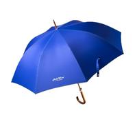 HideWise LONDON Classic Umbrella Crook Curved Wood J Handle Auto Open Anti UV Windproof Strong Brolly (Cobalt Blue)