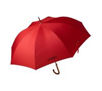 HideWise LONDON Classic Umbrella Crook Curved Wood J Handle Auto Open Anti UV Windproof Strong Brolly (Red)