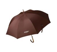 HideWise LONDON Classic Umbrella Crook Curved Wood J Handle Auto Open Anti UV Windproof Strong Brolly (Brown)