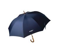 HideWise LONDON Classic Umbrella Crook Wooden J Handle Auto Open Anti UV Windproof Strong Brolly (Navy Blue)