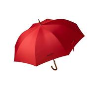 HideWise LONDON Classic Umbrella Crook Wooden J Handle Auto Open Anti UV Windproof Strong Brolly (Red)