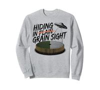 Hiding in Grain Sight - Funny Crop Circle UFO Sweatshirt