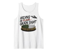 Hiding in Grain Sight - Funny Crop Circle UFO Tank Top