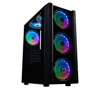 Hiditec Gaming Chassis V30 ARGB|PC Gaming Tower|ATX and Micro ATX Format|Side Window and Tempered Glass Front|Includes Controller|Includes 4 Hexagon Fans