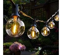 LED Outdoor String Lights, Hidixon 100FT Festoon Lights Outdoor with 50+3 Plastic E12 Bulbs, Garden Patio Outside Globe Lights, Waterproof IP44 for Indoor & Outdoor Wedding Backyard Café Party Décor