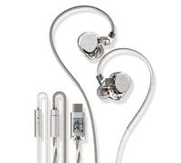 Hidizs ST2 Pro USB-C Earphones Wired, Dual Magnetic Circuit 10mm Dynamique Drivers in Ear Monitor, ESS ES9218AC Pro DAC Chip, HD Mic, in-Line Control, Tpye-C Headphones DSP, OFC Cable, Transparent