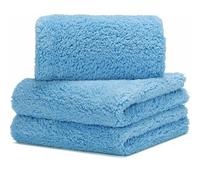 HIDMD Microfibre Car Drying Towels Absorbent Large Car Cleaning Cloths Plush Thick Washing Auto Detailing 380gsm 40CM x 60CM 3 Pack Light blue