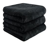 HIDMD Microfibre Car Drying Towels Absorbent Large Car Cleaning Cloths Plush Thick Washing Auto Detailing 380gsm 40CM x 60CM 3 Pack Black