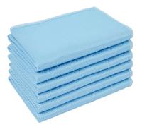 HIDMD Microfibre Cleaning Cloths Fish Scale Cloths Lint free Towels Polishing for Dishes Glasses Car Windows Mirrors Screen TV Tablets Camera 30CM X 30CM 6 PACK Blue