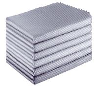 HIDMD Microfibre Cleaning Cloths Microfiber Lint free Cloths Towels Polishing Cloths for Dishes Glasses Car Windows Mirrors Screen TV Tablets Camera Grey 6PCS 30CM X 40CM