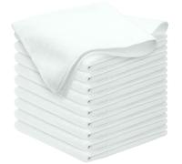 HIDMD Microfibre Cleaning Towels Dish Cloths Lint Free For Polishing Drying Washing Waxing Dusting Cleaning Accessories Kitchen Dusters Car Bathroom Blue Pack of 10 30cm x 30cm White