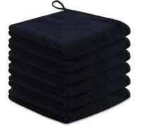HIDMD Microfibre Face Cloth Makeup Remover Cloth Facial Washcloths Face Cleaning Towels For Eye Face Exfoliating Bath 30CM X 30CM 6 PACK Black