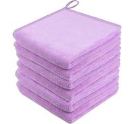 HIDMD Microfibre Face Cloth Makeup Remover Cloth Facial Washcloths Face Cleaning Towels For Eye Face Exfoliating Bath 30CM X 30CM 6 PACK Purple