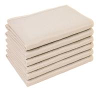 HIDMD Microfibre Polishing Cloths Microfiber Cleaning Cloths Lint free Towels for Dishes Glasses Car Windows Mirrors Screen TV Tablets Camera 30CM X 40CM Beige 6PCS