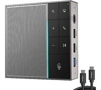 HiDock Conference Speaker and Microphone with Mute/Project, Enhanced Voice Pickup & Full Duplex Noise Cancelling Speakerphone, Omnidirectional USB C Speaker for Home Office Meeting-Grey