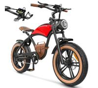 Ebikes for Adults,13Ah Battery 40-70Km Range,Hidoes B10 Fat Tire Electric Bike for Adults Up to 25Km/h, 60N·M Motor Electric Bicycle Retro E Bike,with Leather Bags,20" Offroad Tire