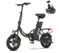 Hidoes C5 Folding Electric Bike for Adults/Teens,14" Portable E bike with Removable Battery 60KM Range Up to 25KM/H,Front Shock Absorber,Foldable Ebike with Rear Frame