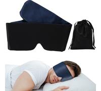 HIDOLL Blackout Silk Sleep Eye Mask for Women Men 100% Natural Mulberry | Sleeping Mask, Adjustable Strap, 100 Blackout, Zero Eye Pressure, Soft Comfortable, Large, Blindfold, Travel Essentials